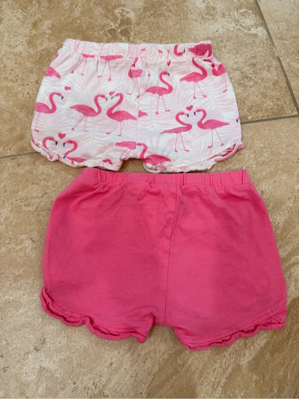 The Children's Place Pink & White Flamingo Cotton Shorts 2-Pack